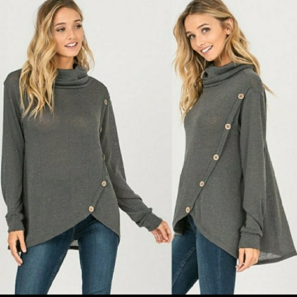 ⚠️LAST 1⚠️CHARCOAL LONG SLEEVE TOP - Picture 2 of 4